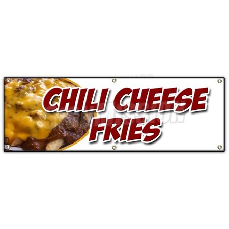 Signmission CHILI CHEESE FRIES BANNER SIGN snack melted mexican food tacos tex mex B-72 Chili Cheese Fries